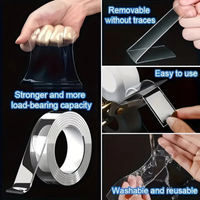 Nano Double Sided Tape (3 Meter) – Strong Transparent Reusable Adhesive Tape for Home & Office