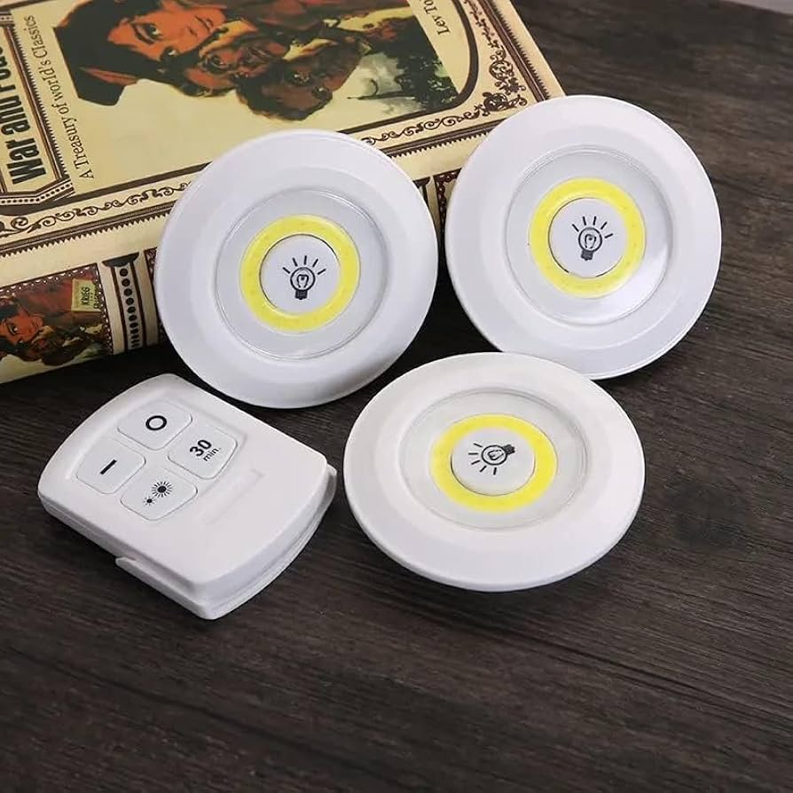 LED Under Cabinet Lights – 3 Pack Lights with Remote Control, Dimmable Closet & Kitchen Lighting