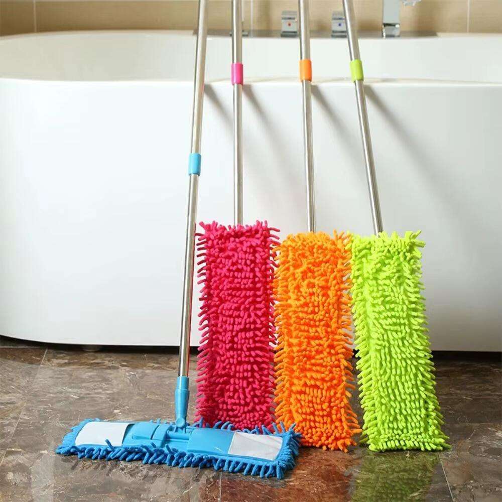 Mop Floor Cleaner Home Cleaning Supply Flat Mop Microfiber Wet Dust Mop Wet & Dry Mop Plastic Rod