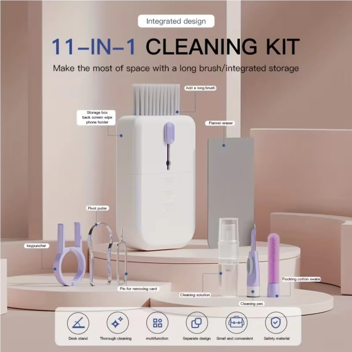 Portable Digital Equipment Cleaning Kit – Multi-Function Mini Cleaner for Keyboard, Earbuds, Phone & Gadgets