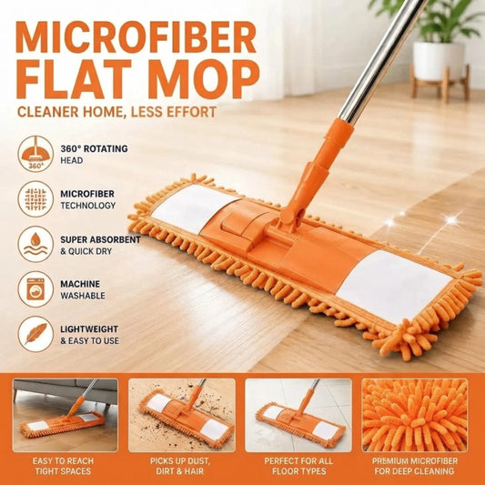 Cleaning Mop & Duster Set – Floor Flat Mop and Fan Duster Pack