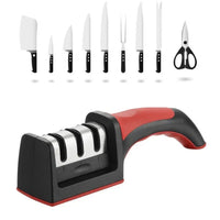 3-Stage Manual Kitchen Knife Sharpener – Non-Slip Professional Sharpening Tool