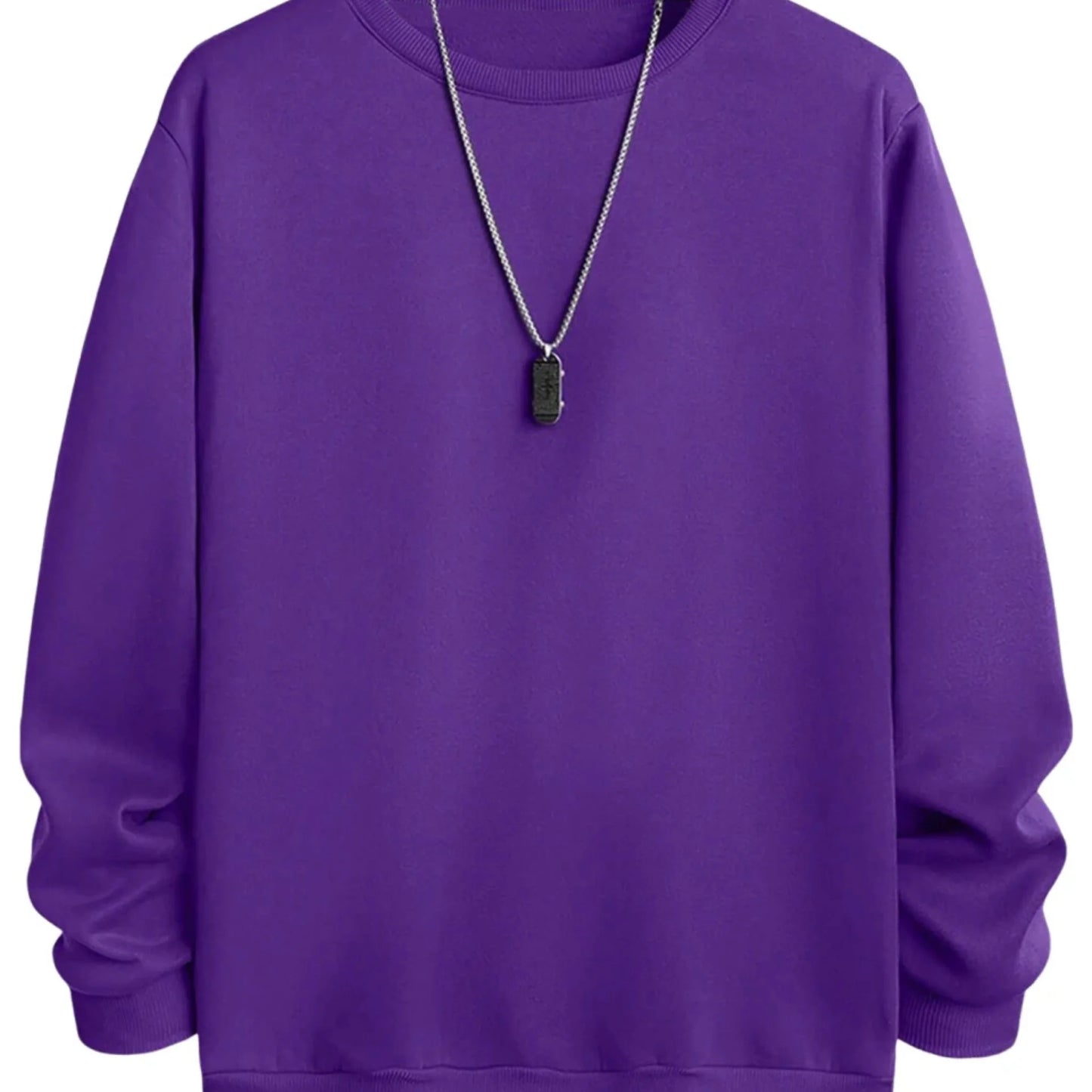 Men’s Plain Sweatshirt – Casual Slim Fit Crew Neck Pullover