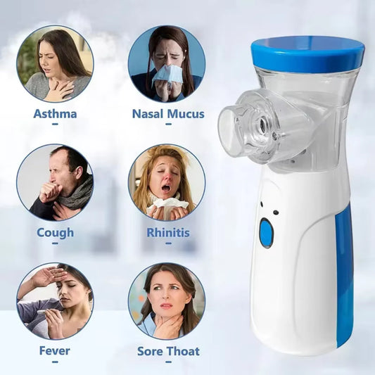 Portable Mesh Nebulizer Machine – Ultra Quiet Handheld Inhaler with USB Rechargeable Battery