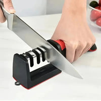 3-Stage Manual Kitchen Knife Sharpener – Non-Slip Professional Sharpening Tool