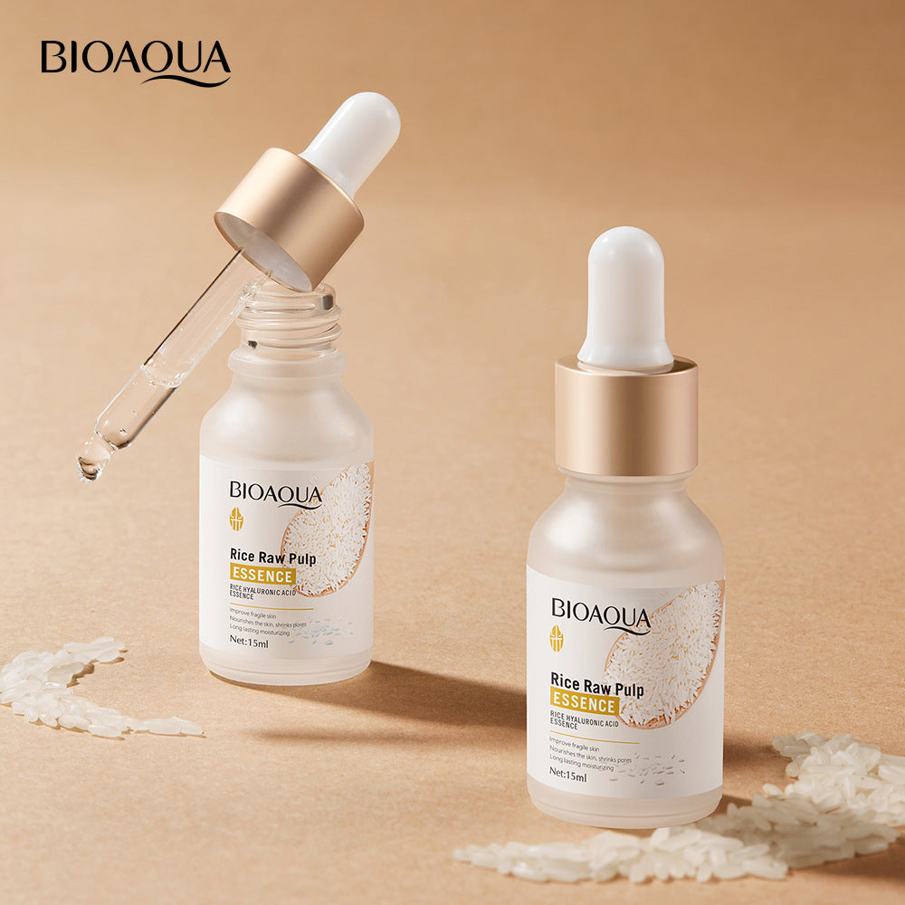 (NW000188) Bioaqua Face Serum Rice Repair Hyalurnic Acid Essence Facial Skin Care Product For Hydrate Anti Aging Shrink Pores Whitening