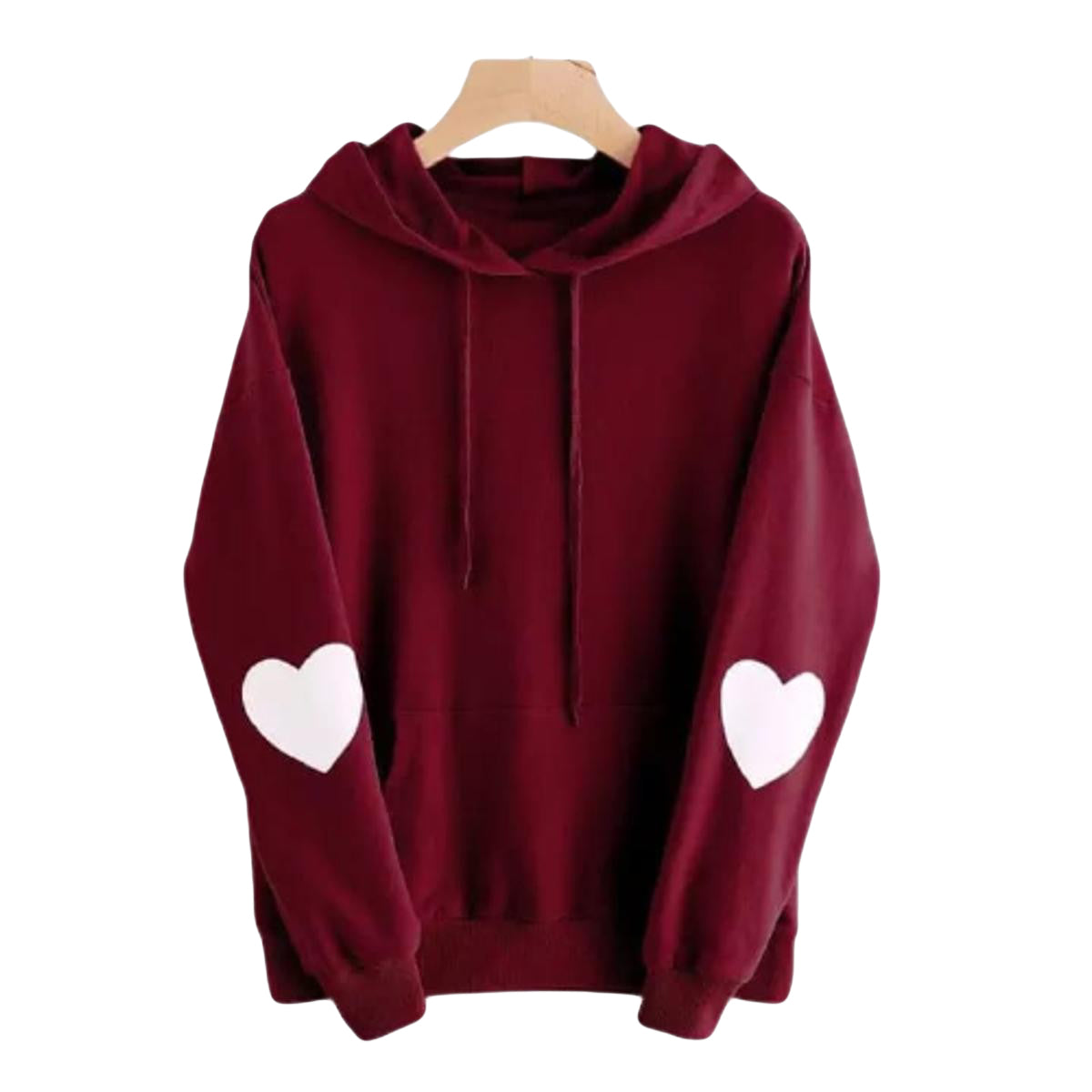 Heart Printed Sleeves Hoodie (Premium Fleece)