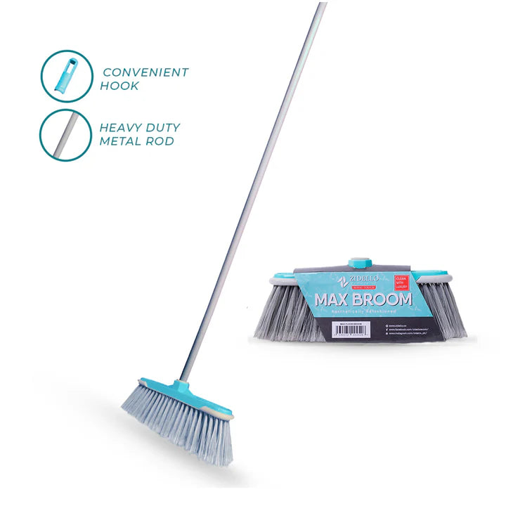 Zidello Sparkling Max Broom With Foldable Rod (4ft) - New Arrival