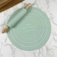 Non-Stick Silicone Dough Rolling Mat with Rolling Pin – Heat-Resistant Baking & Pastry Preparation Mat