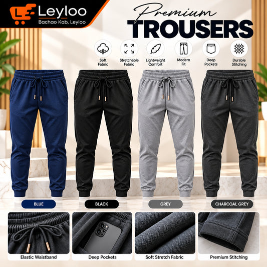 French Terry Trousers for Men | Summer Gym, Sports & Jogging Sweatpants
