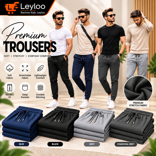 French Terry Trousers for Men | Summer Gym, Sports & Jogging Sweatpants