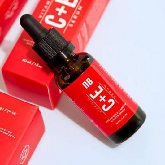 Nirvana Botanics Vitamin C + E Serum - 15ml | ANTI ACNE &amp; GLOWING SERUM VITAMIN C + E - Leyloo.pk