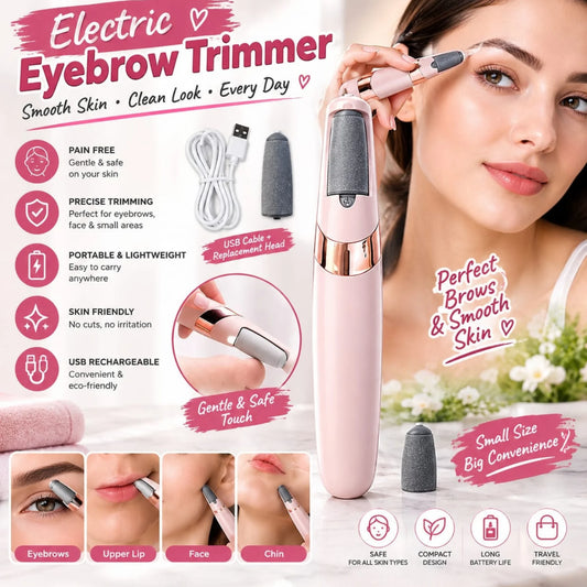 Electric Eyebrow Trimmer & Precision Facial Hair Remover – USB Rechargeable Painless Epilator