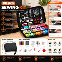 98 Pcs Complete Sewing Kit – Portable Travel Sewing Supplies Set with Zippered Storage Case