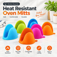 Silicone Heat Resistant Gloves Clips – Non-Stick Anti-Slip Oven Mitts for Cooking & Baking (Pair, Random Color)