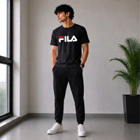 Men's Black Graphic T-Shirt – Regular Fit Casual Cotton Tee