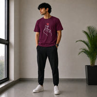 Men’s Maroon Graphic T-Shirt – Casual Regular Fit Printed Tee