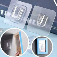 1 Pairs Double Sided Adhesive Wall Mounted Hooks Invisible Traceless Wall Hook - Leyloo.pk