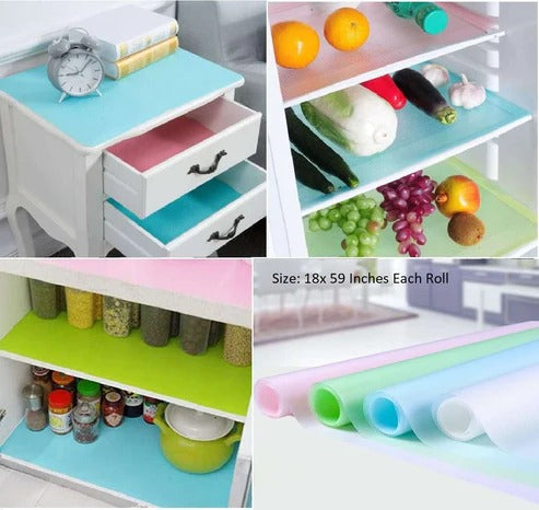 Refrigerator Mats Shelf Liners | Waterproof & Washable Fridge Mats | Multi-Color Anti-Slip Drawer Liners