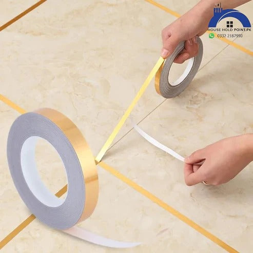 Tile Sticking Golden Tape – Premium Waterproof Decorative Tape for Tiles & Walls | Leyloo.pk