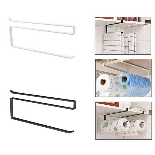 Kitchen Paper Towel Holder – Under Cabinet Roll Rack Space Saver