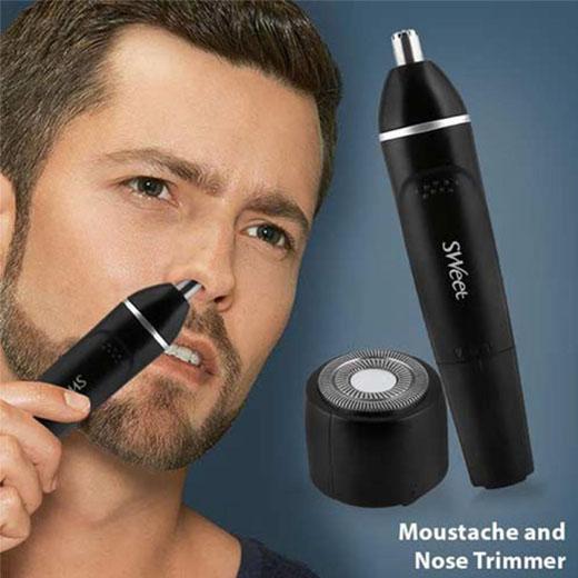 Sweet 2-in-1 Mustache & Nose Trimmer – Cell Operated Grooming Tool