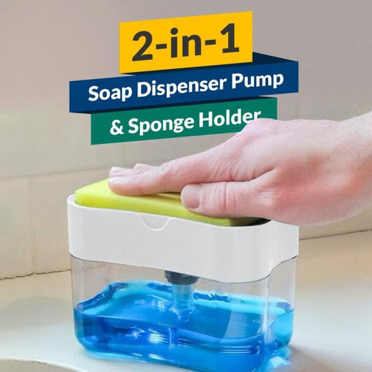2 in 1 soap Dispenser soap pump with Sponge (random color ) - Leyloo.pk