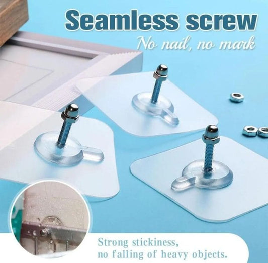 Self Adhesive Wall Screws Self Adhesive Hanging Nails Adhesive Screws Wall Mount Hooks - Leyloo.pk