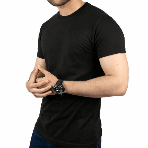 Mens Plain Basic T-shirts Black White Maroon Grey Color Round Neck Half Sleeves 100% Pure Cotton Summer Collection