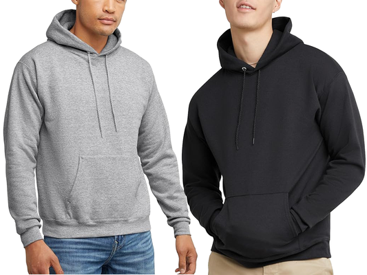 Pack of 2 Hoodies for Men – Black & Grey | Premium Fleece | Winter Warm Hoodies