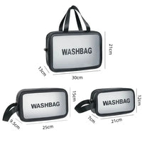 Set of 3 Portable Cosmetic Waterproof Bags – Large Capacity Transparent PVC Makeup Storage Handbags | Travel Toiletry Organizer for Women