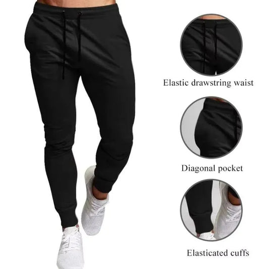 Pack Of 2 Black Grey  French Terry Trousers For Men's Summer Gym Sports and Jogging Sweatpants - Leyloo.pk