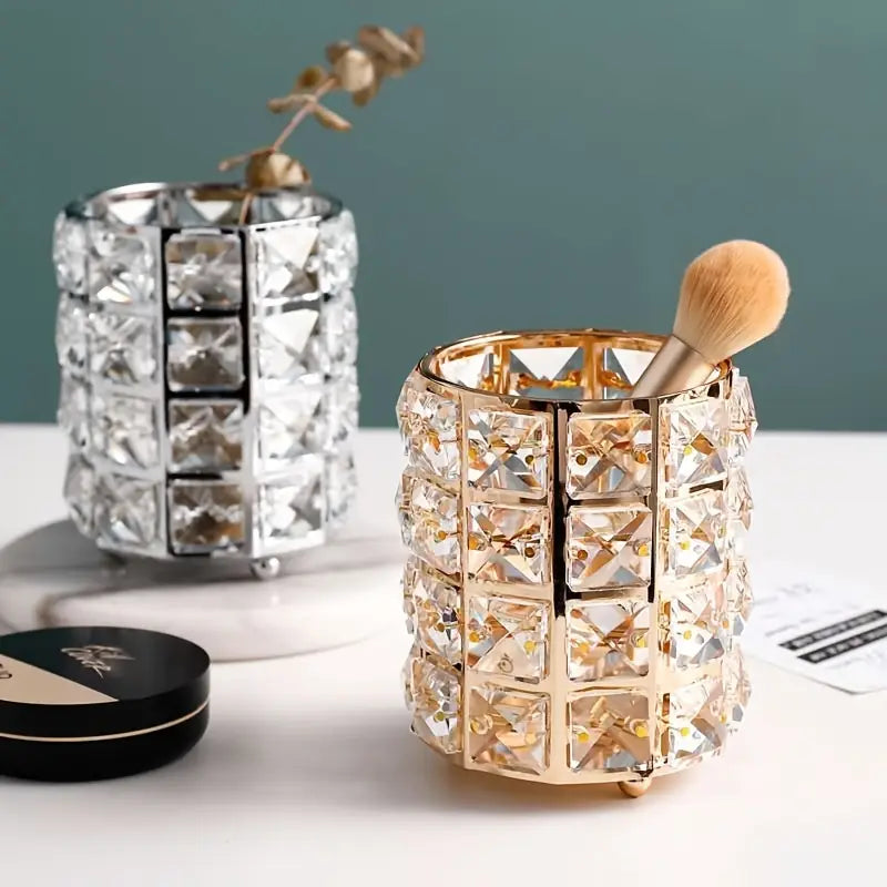 New Crystal Brush Holder – European Style Crystal Container for Makeup Brushes - Leyloo.pk