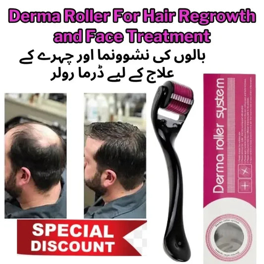 Derma Roller - Reduce Fine Lines For Smooth Skin - Derma Roller 0.5 mm - Derma Roller For Hair Growth - Derma Roller For Skin - Leyloo.pk