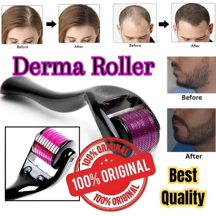 Derma Roller - Reduce Fine Lines For Smooth Skin - Derma Roller 0.5 mm - Derma Roller For Hair Growth - Derma Roller For Skin