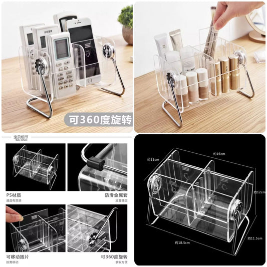 Premium Acrylic Desktop Remote Control Organizer – Multi-Slot TV & Office Accessories Holder