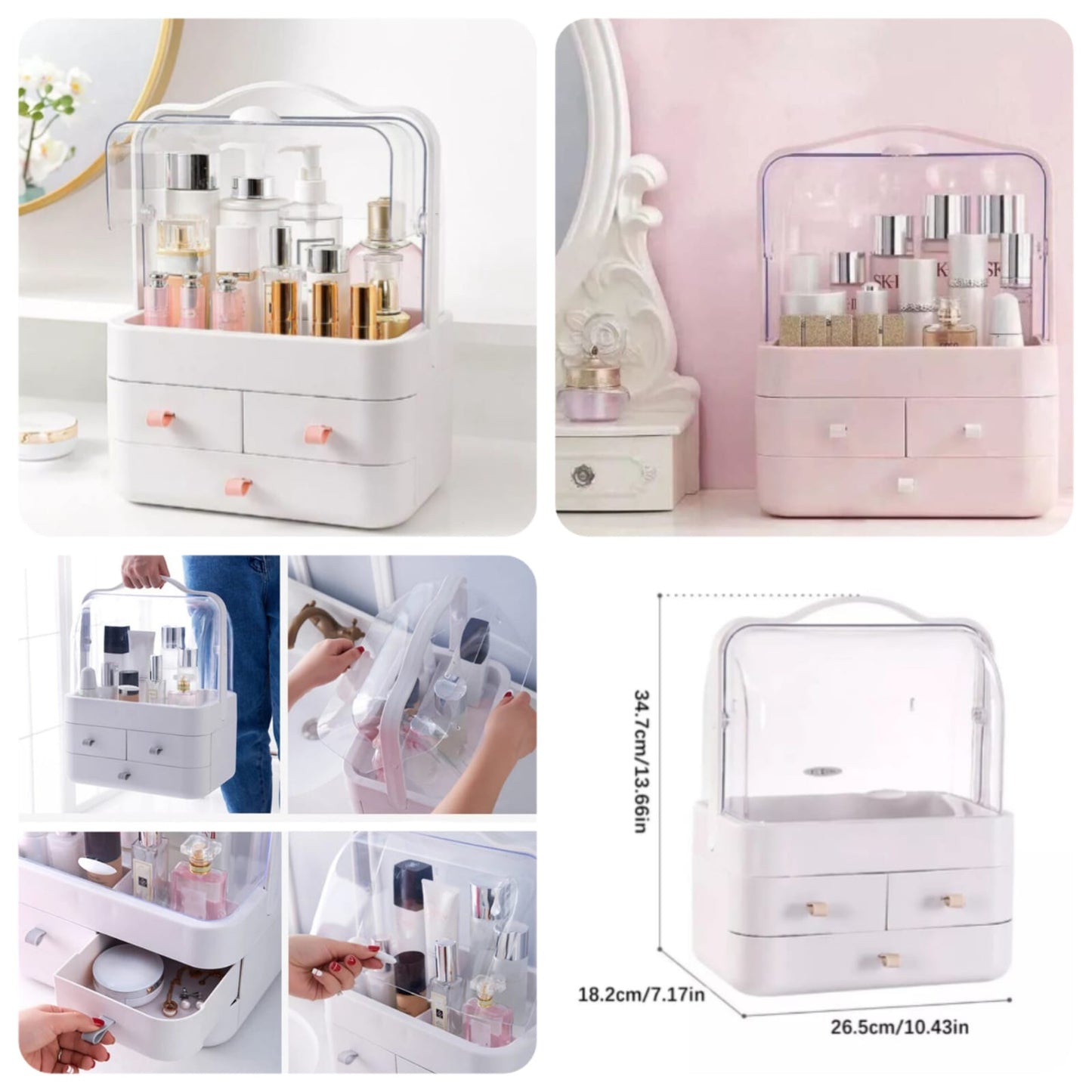 Acrylic Double-Sided Cosmetic Organizer – Dual Access Makeup Storage - Leyloo.pk