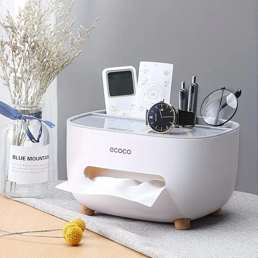 Ecoco Tissue Box with Multifunctional Holder – Stylish & Practical