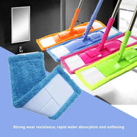 Mop Floor Cleaner Home Cleaning Supply Flat Mop Microfiber Wet Dust Mop Wet & Dry Mop Plastic Rod - Leyloo.pk