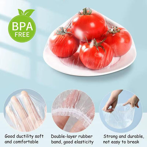 100 Pcs Reusable Elastic Food Storage Covers Disposable Cling Film Cover Household Refrigerator Food Fruit Preservation