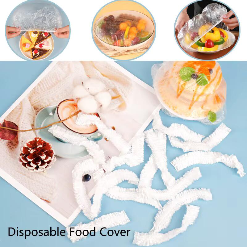 100 Pcs Reusable Elastic Food Storage Covers Disposable Cling Film Cover Household Refrigerator Food Fruit Preservation