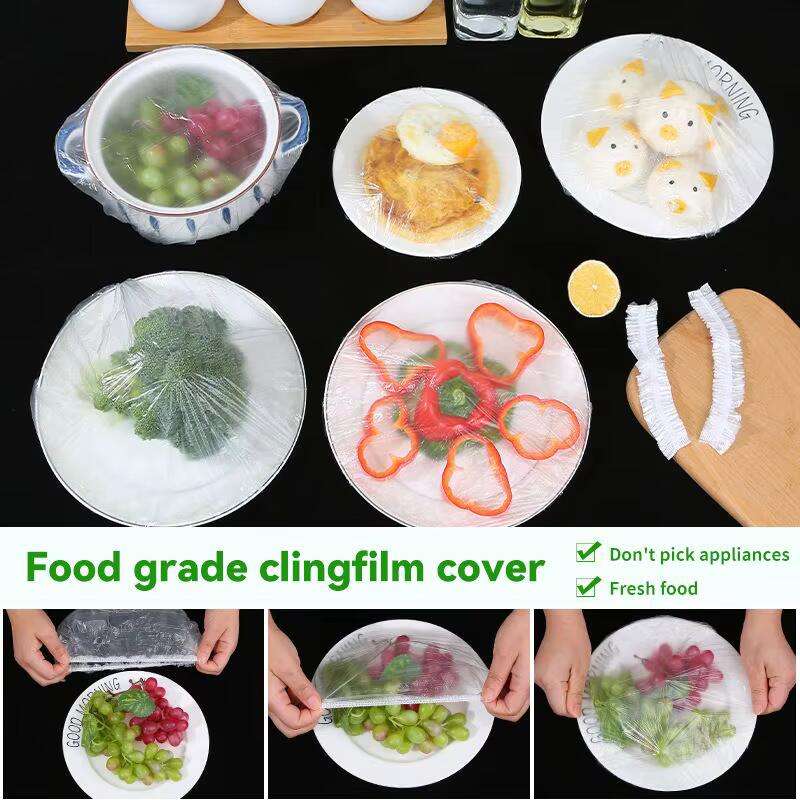 100 Pcs Reusable Elastic Food Storage Covers Disposable Cling Film Cover Household Refrigerator Food Fruit Preservation