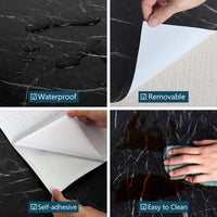 Self Adhesive Marble & Foil Wallpaper – Kitchen & Home Decor Sheets | Waterproof Peel & Stick