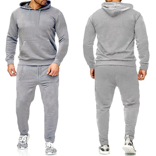 Grey Tracksuit – Hoodie & Trouser Set (Premium Fleece)