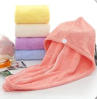 Quick Dry Bath Hair Drying Towel Head Wrap Hat Super Absorbent Shower Cap - Leyloo.pk