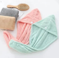 Quick Dry Bath Hair Drying Towel Head Wrap Hat Super Absorbent Shower Cap - Leyloo.pk