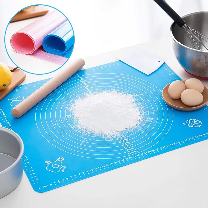 Non-Stick Silicone Baking Mat With Measurements Heat Resistant Cookie Sheet Oven Liner (Multi Color) 40x50 cm