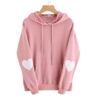 Heart Printed Sleeves Hoodie (Premium Fleece)