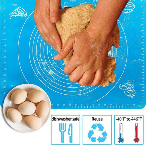 Non-Stick Silicone Baking Mat With Measurements Heat Resistant Cookie Sheet Oven Liner (Multi Color) 40x50 cm