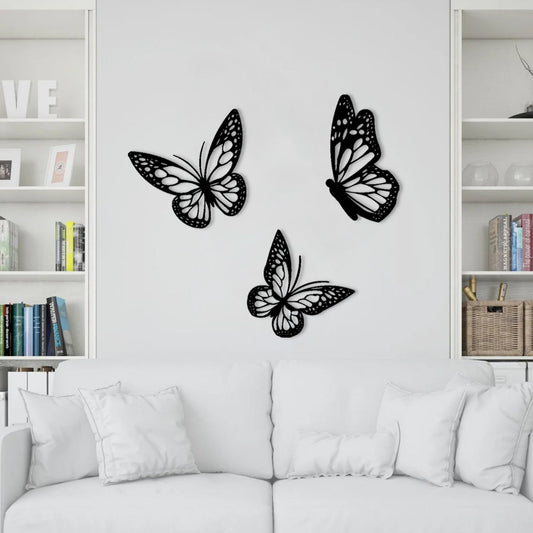 Wall Art 3Pcs Butterfly Wooden, Room Decoration wall art D10